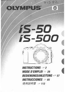 Olympus IS 500 manual. Camera Instructions.